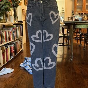 HBER High wasted black heart Jeans